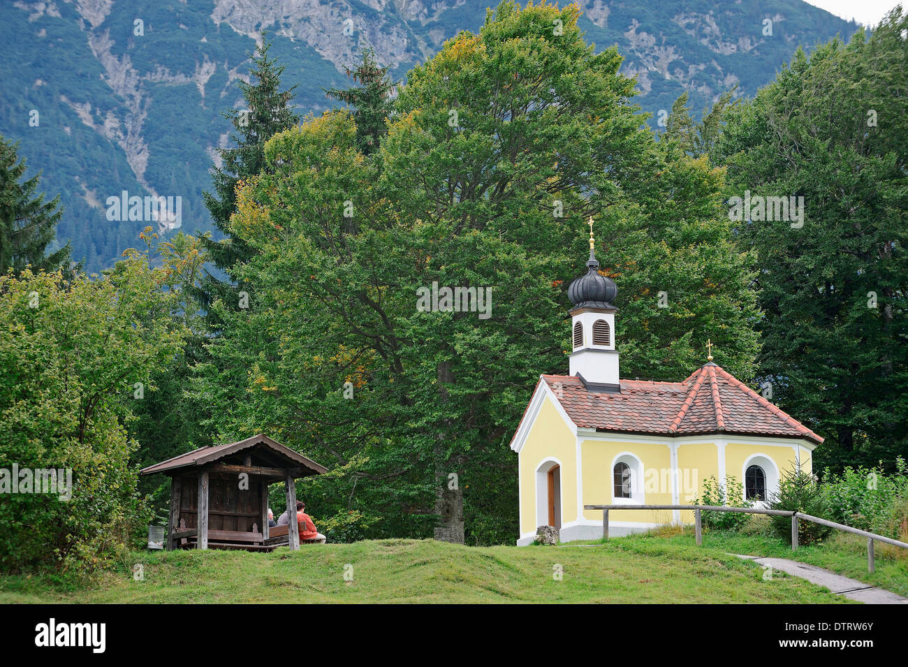 Chapel Maria Rast, Buckelwiesen, Krun, Werdenfelser Land, Bavaria, Germany / Krün Stock Photo