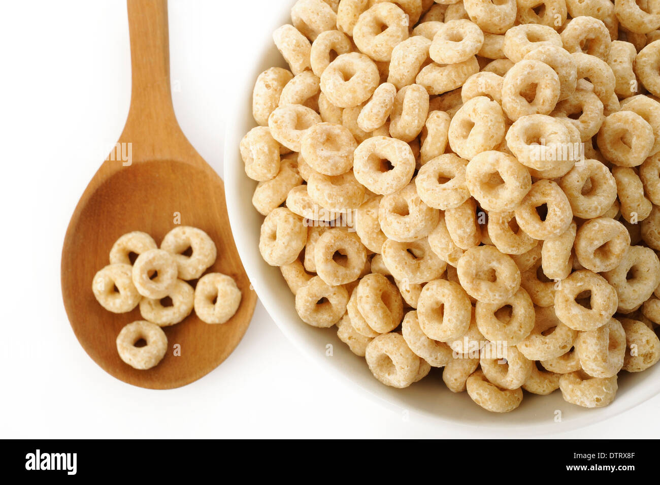 Whole grain cheerios cereal on white background Stock Photo Alamy
