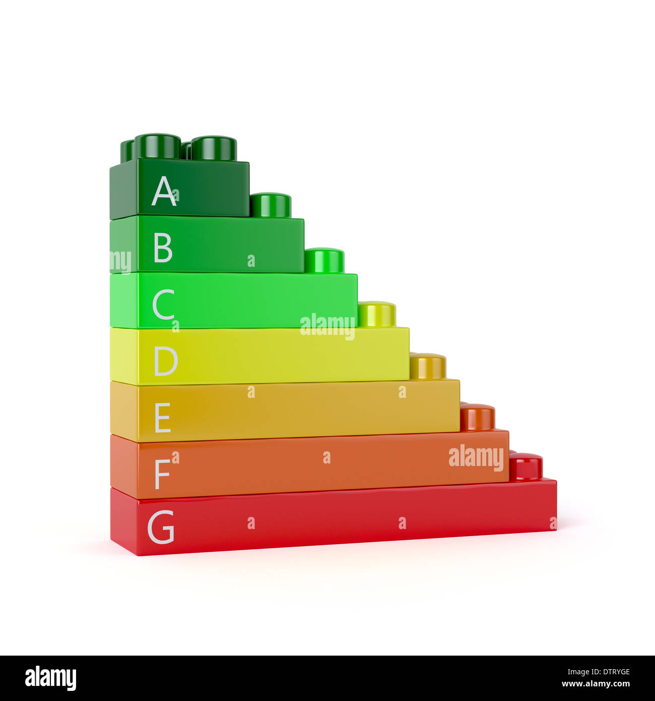 3d render of energy efficiency blocks isolated on white background ...