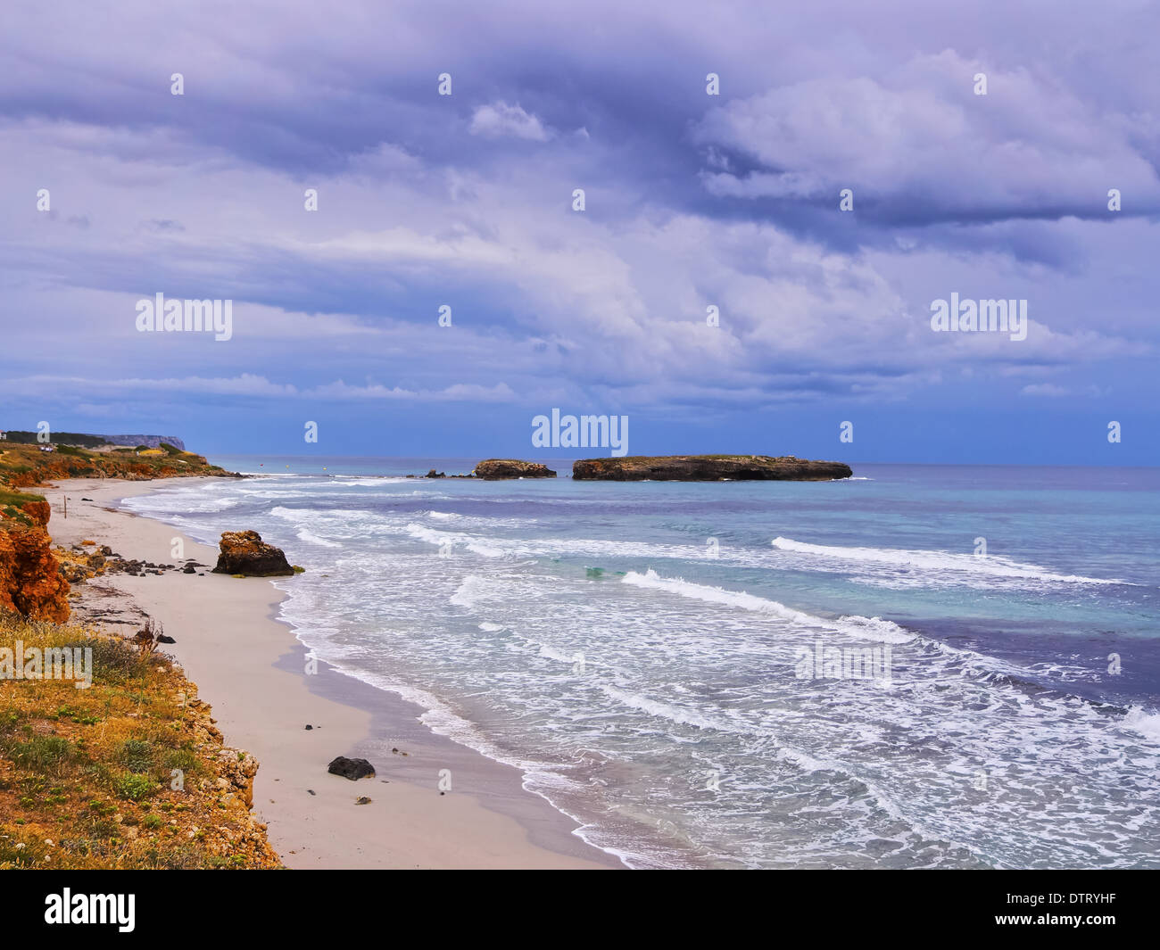 Coastline near Sant Tomas on Menorca, Balearic Islands, Spain Stock Photo