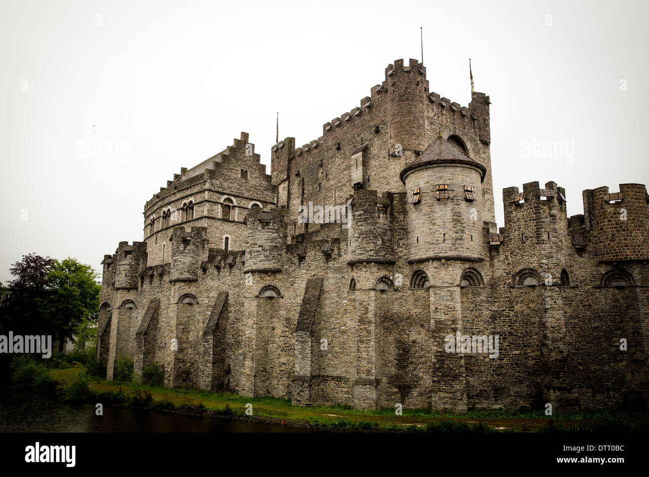 Gravensteen - The Counts of Flanders stone castle in Ghent Belgium. Stock Photo