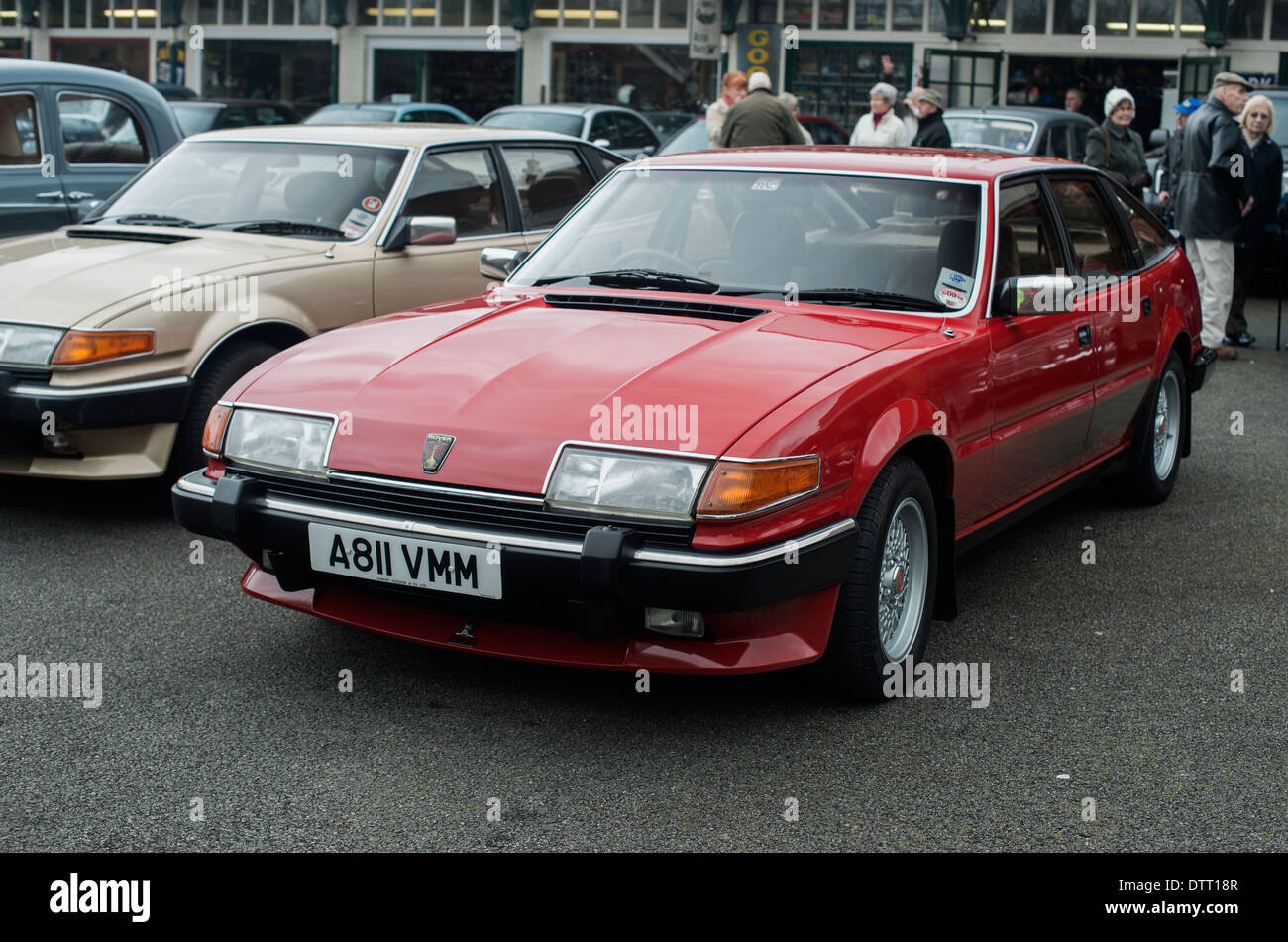 Classic Rover SD1 V8 cars at a car club gathering in England Stock Photo