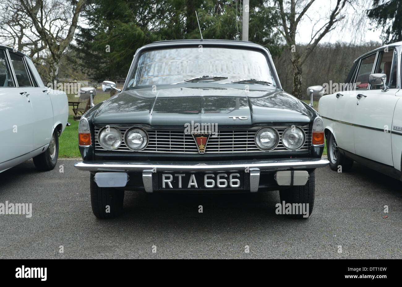 Classic Series 1 Rover P6 2000TC with funny numberplate RTA 666 (Road Traffic Accident and the Number of the Beast) Stock Photo