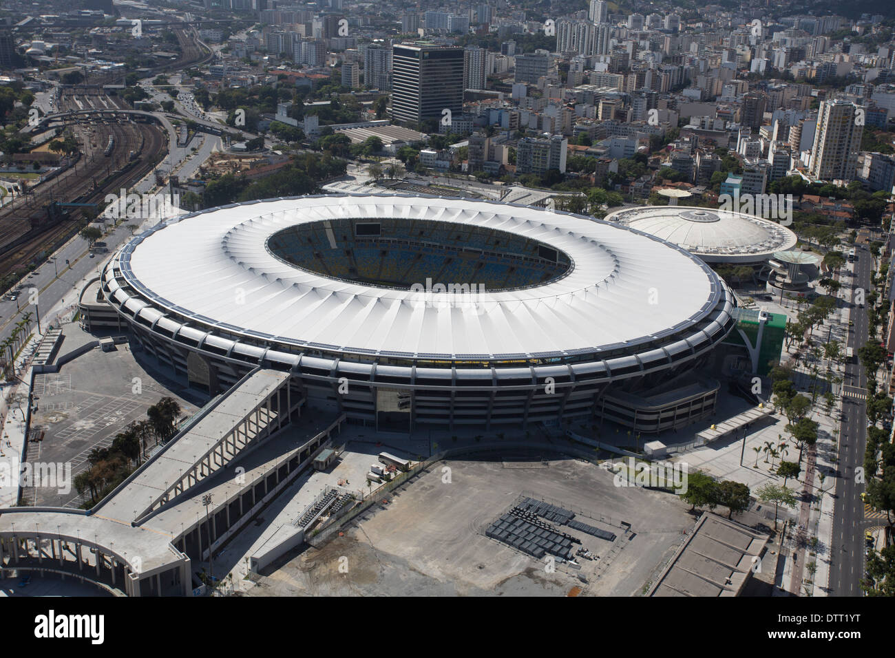 Aerial view of Maracana national stadium in Rio de Janeiro, which will host the World Cup final 2014 in Brazil Stock Photo