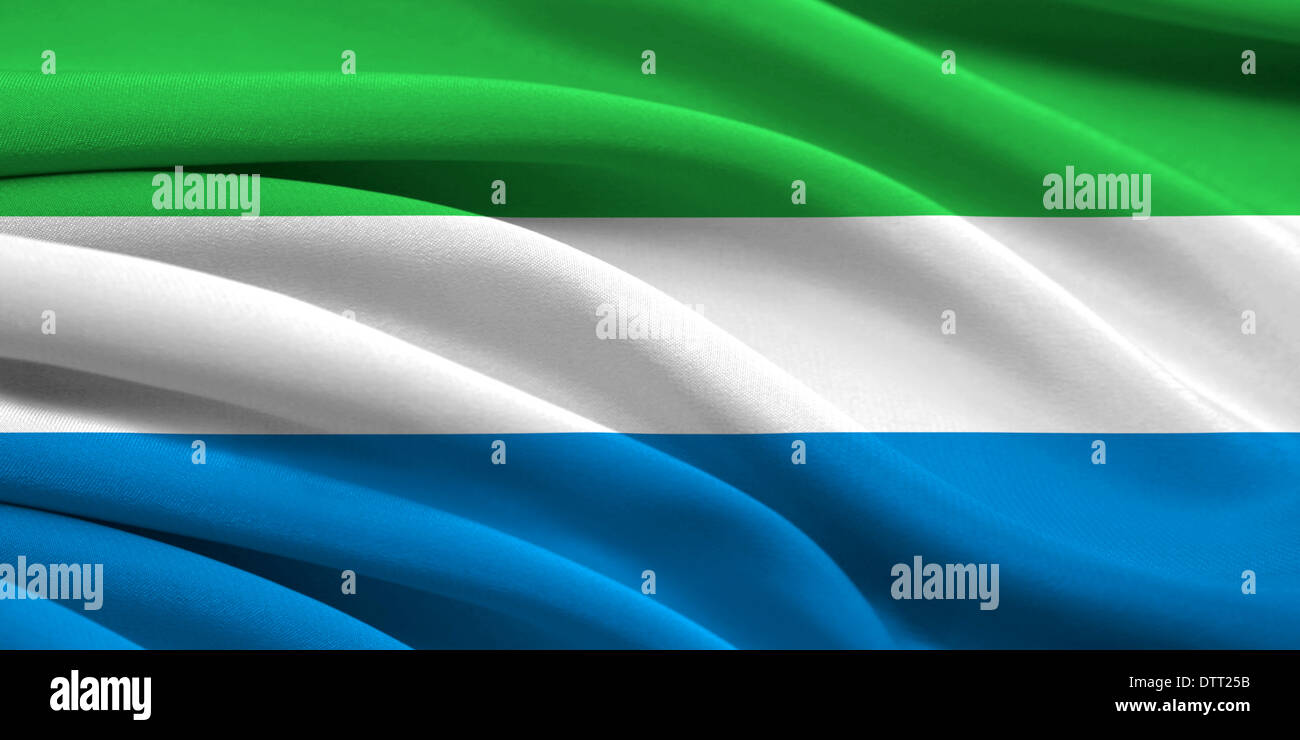 Flag of Sierra Leone waving in the wind Stock Photo - Alamy