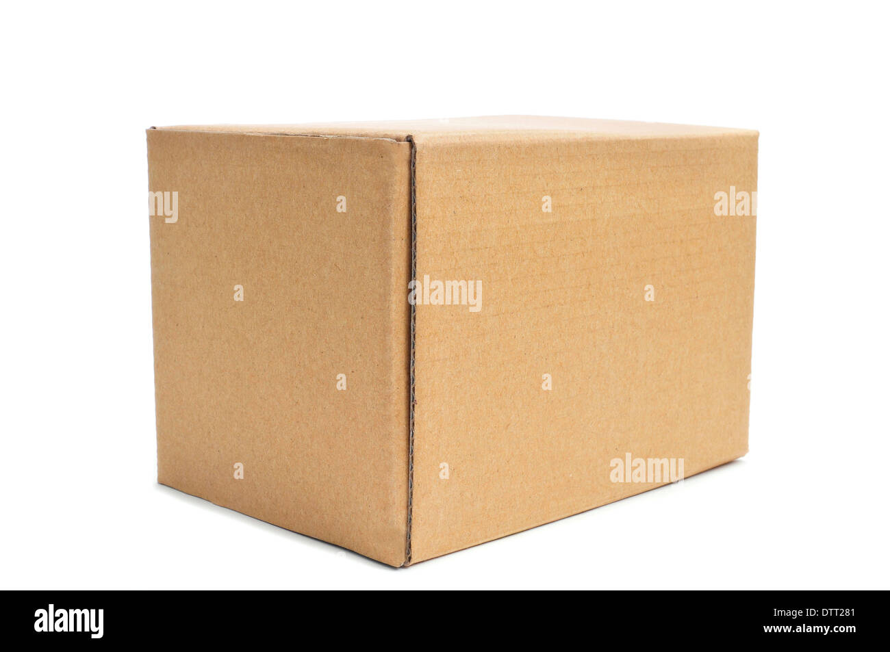 a cardboard box on a white background Stock Photo