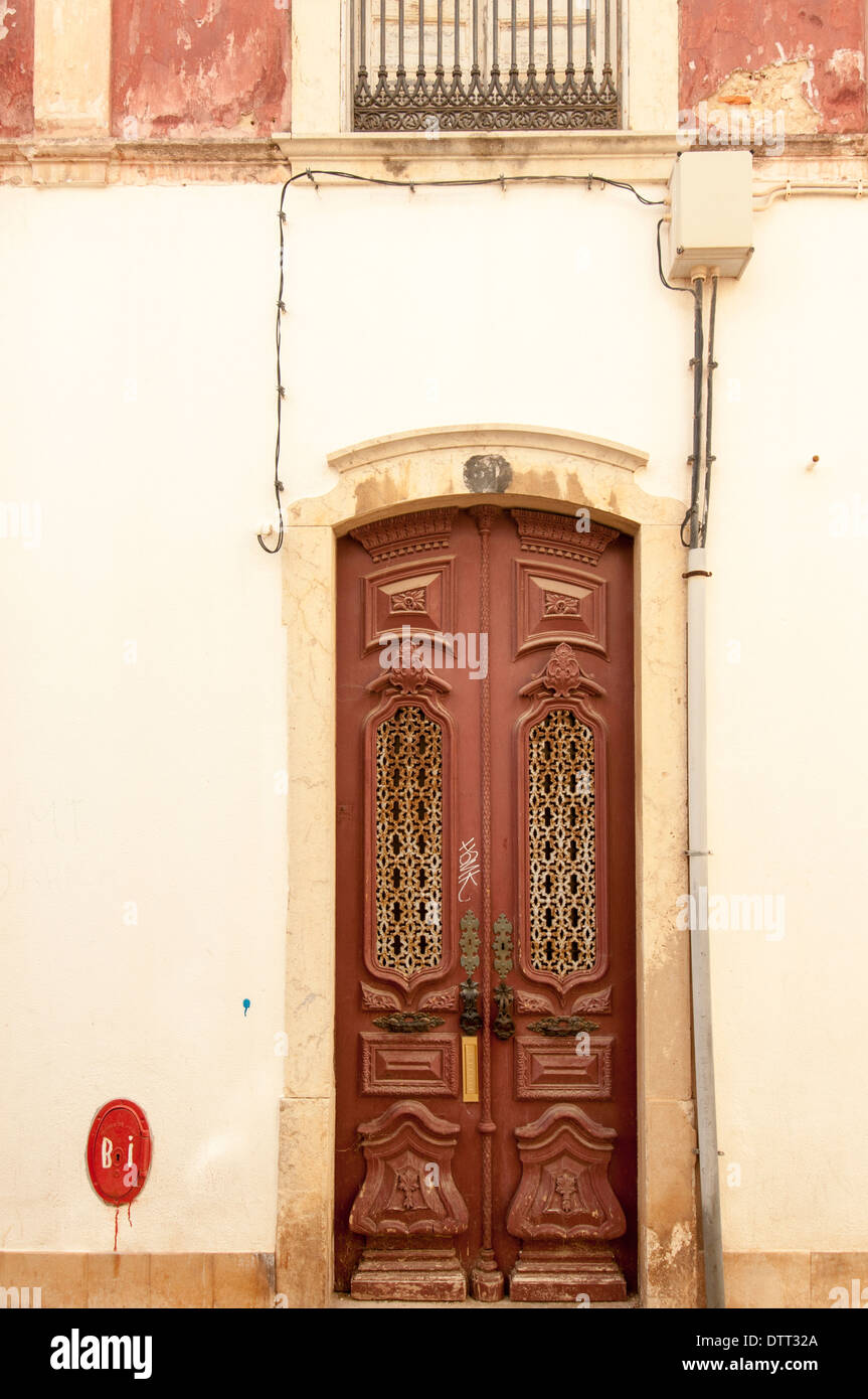 traditional Portuguese painted doors, Lagos, Portugal Stock Photo