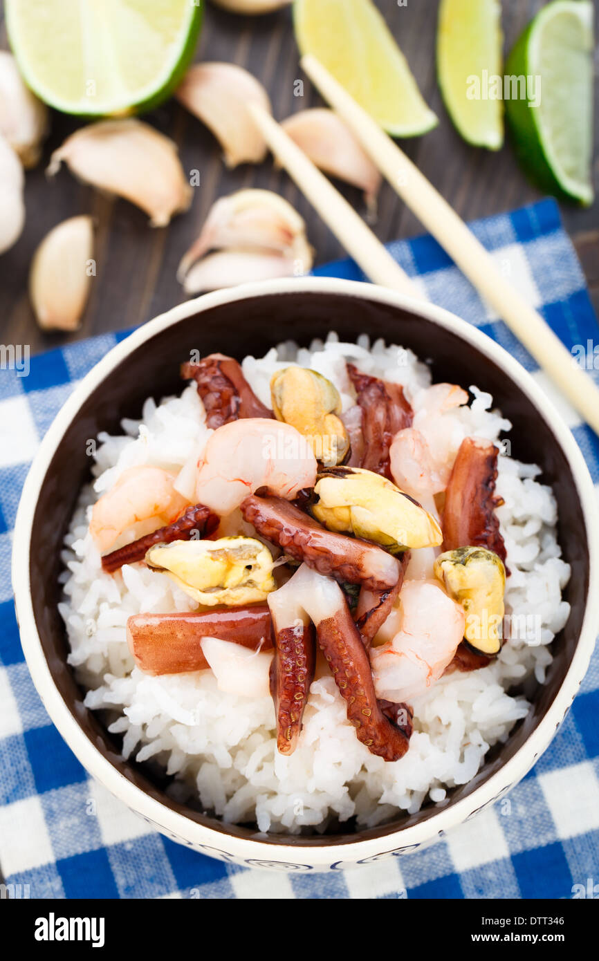 Seafood rice Stock Photo