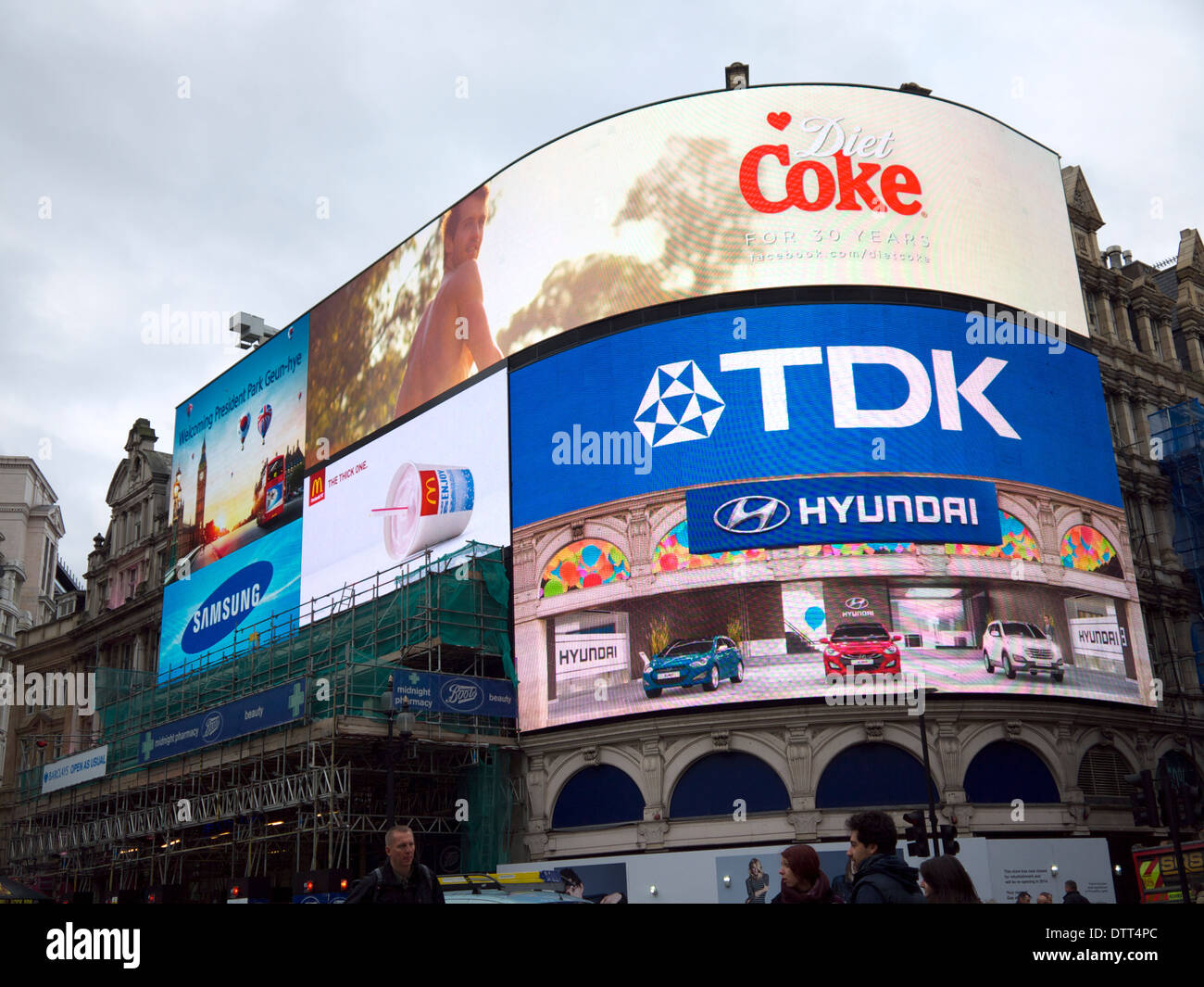 Advertising screens in Piccadilly circus, London Stock ...