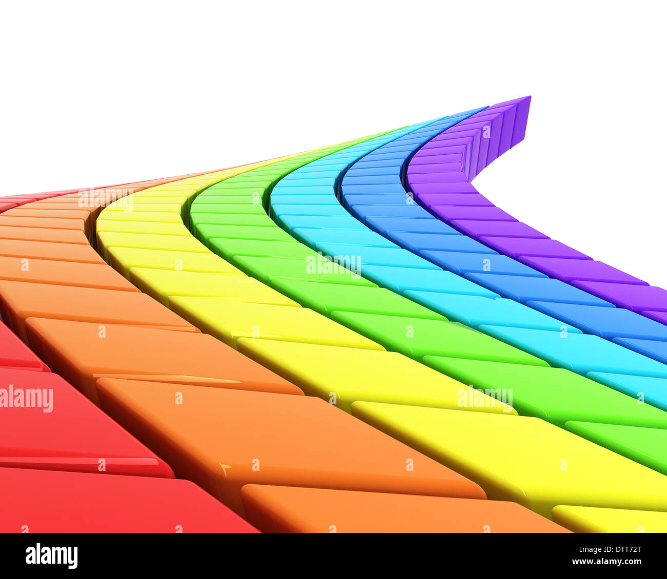 abstract rainbow-colored road in perspective Stock Photo