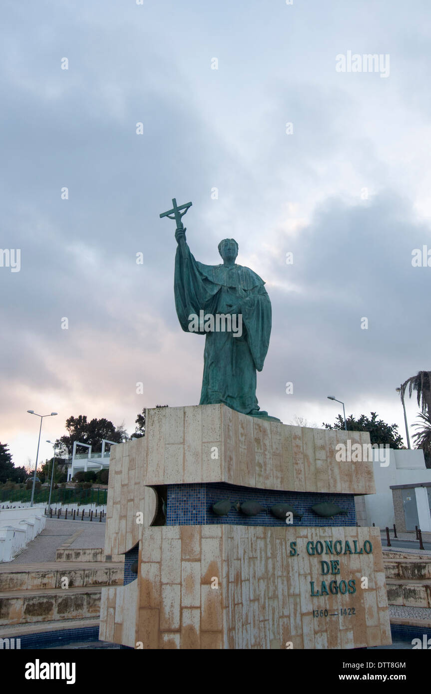 St Goncalo De Lagos statue in lagos portugal Stock Photo