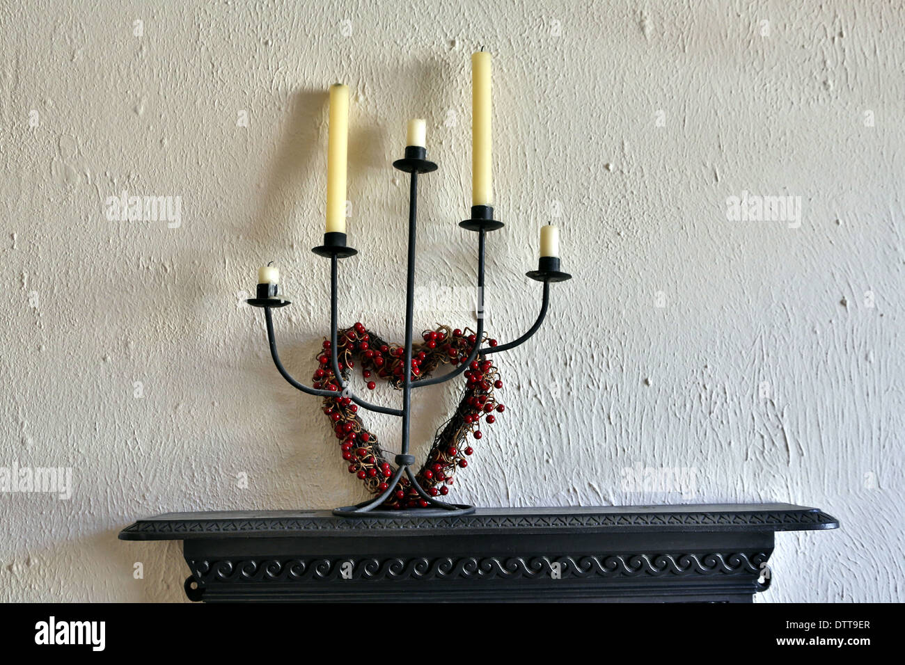 Candlestick on a mantelpiece Stock Photo 66917167 Alamy