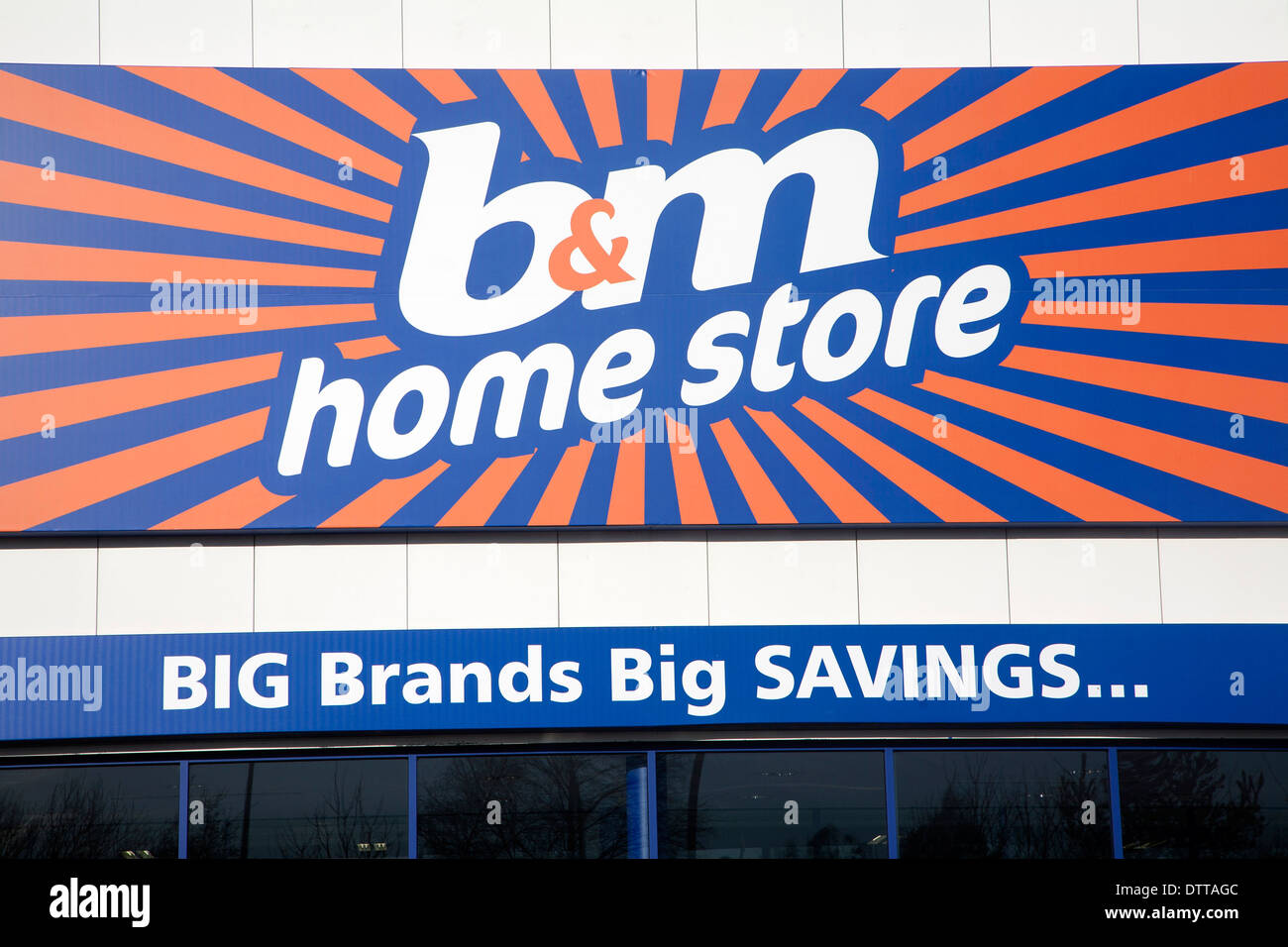 b&m home store sign, Copdock, Ipswich, England offering big brands