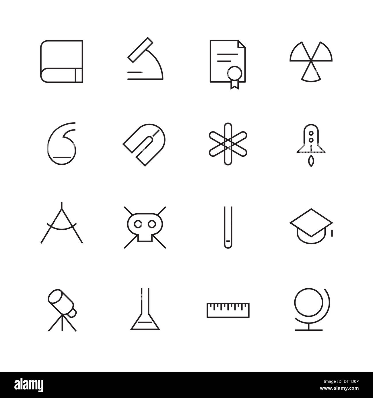 Thin Line Icons For Science and Education. Raster version Stock Photo ...