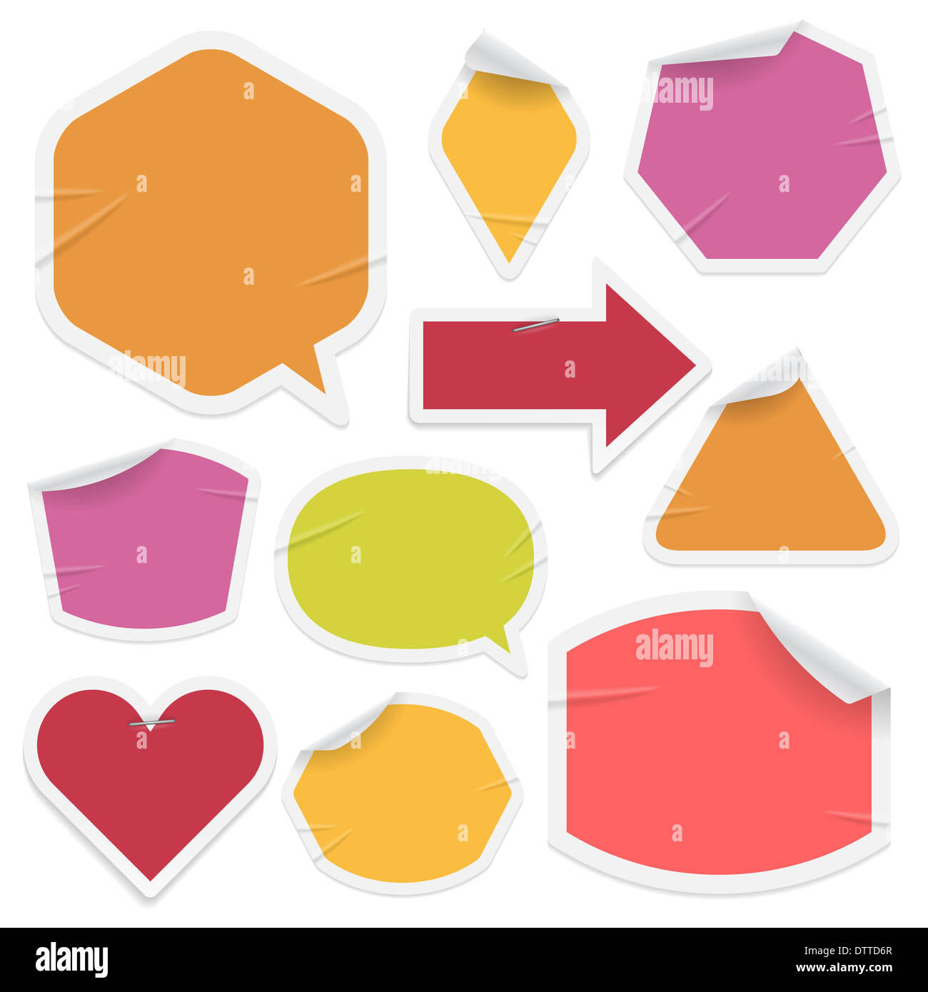 Labels and stickers on white background. Raster version Stock Photo - Alamy