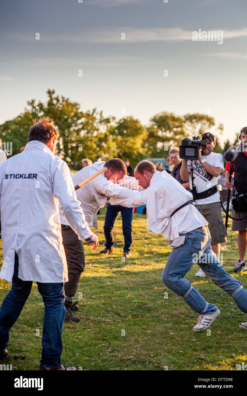 Shin-kicking at the Cotswold Olympicks on Dover's Hill Gloucestershire GB UK Stock Photo