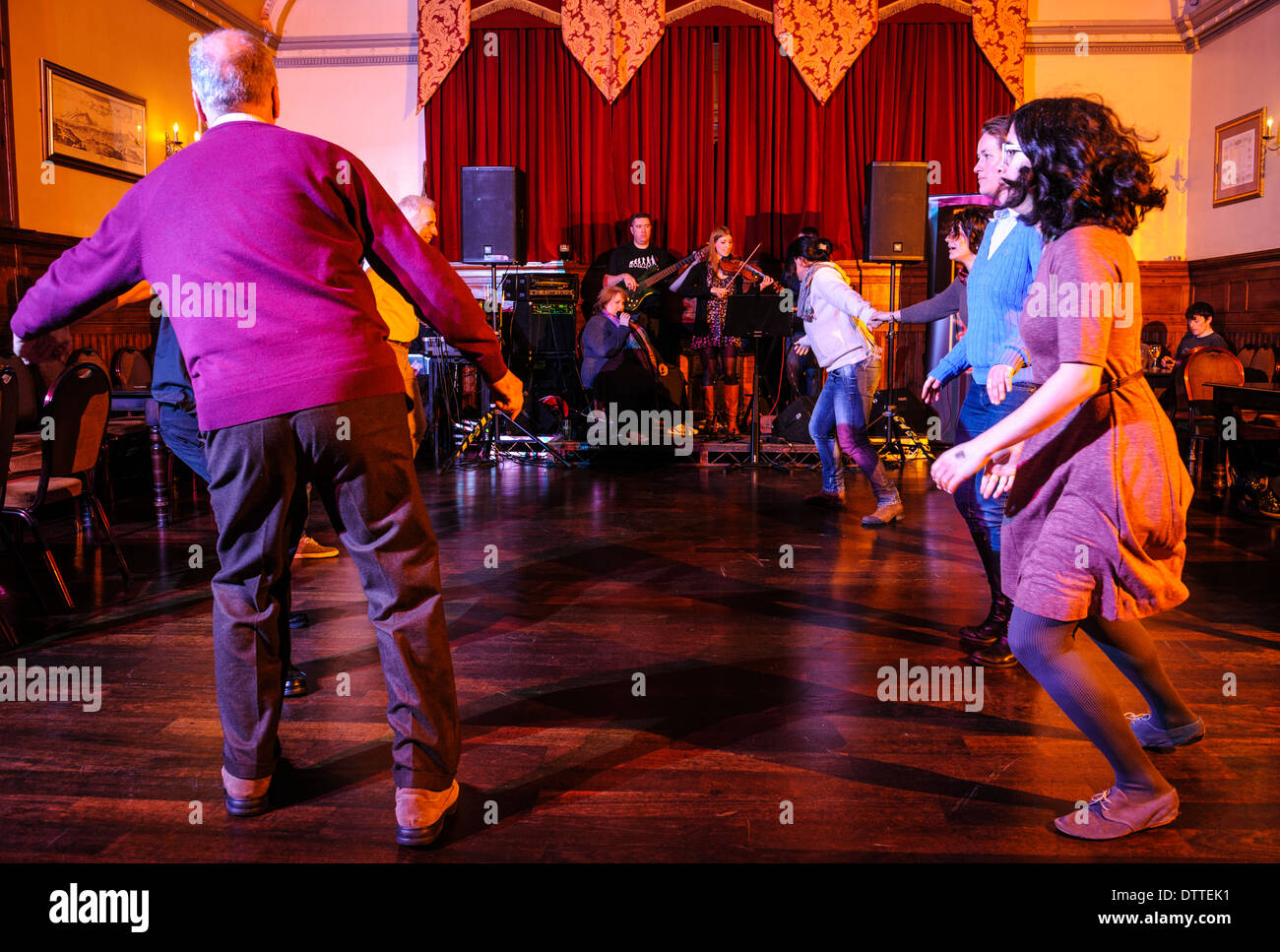 People dancing to Annasach Ceilidh Band at a ceilidh in Edinburgh, Scotland Stock Photo Alamy