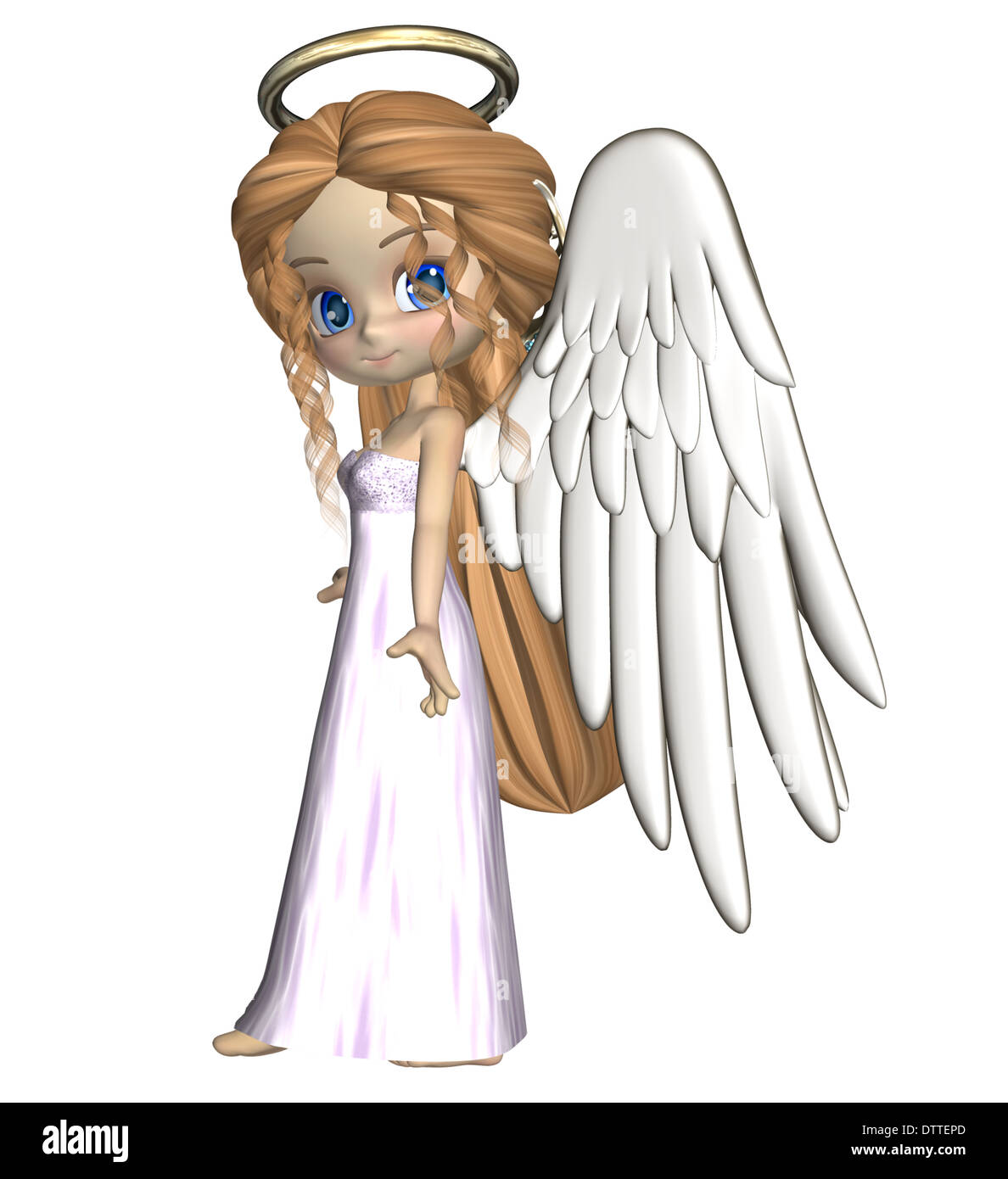 Cute Angel Cartoon Render Stock Photo