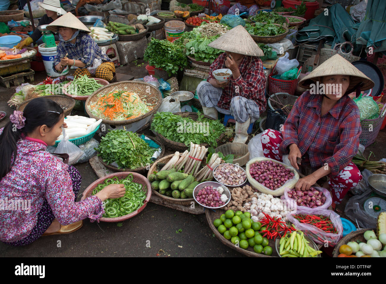 Dong Ba Market at Hue in Vietnam Stock Photo