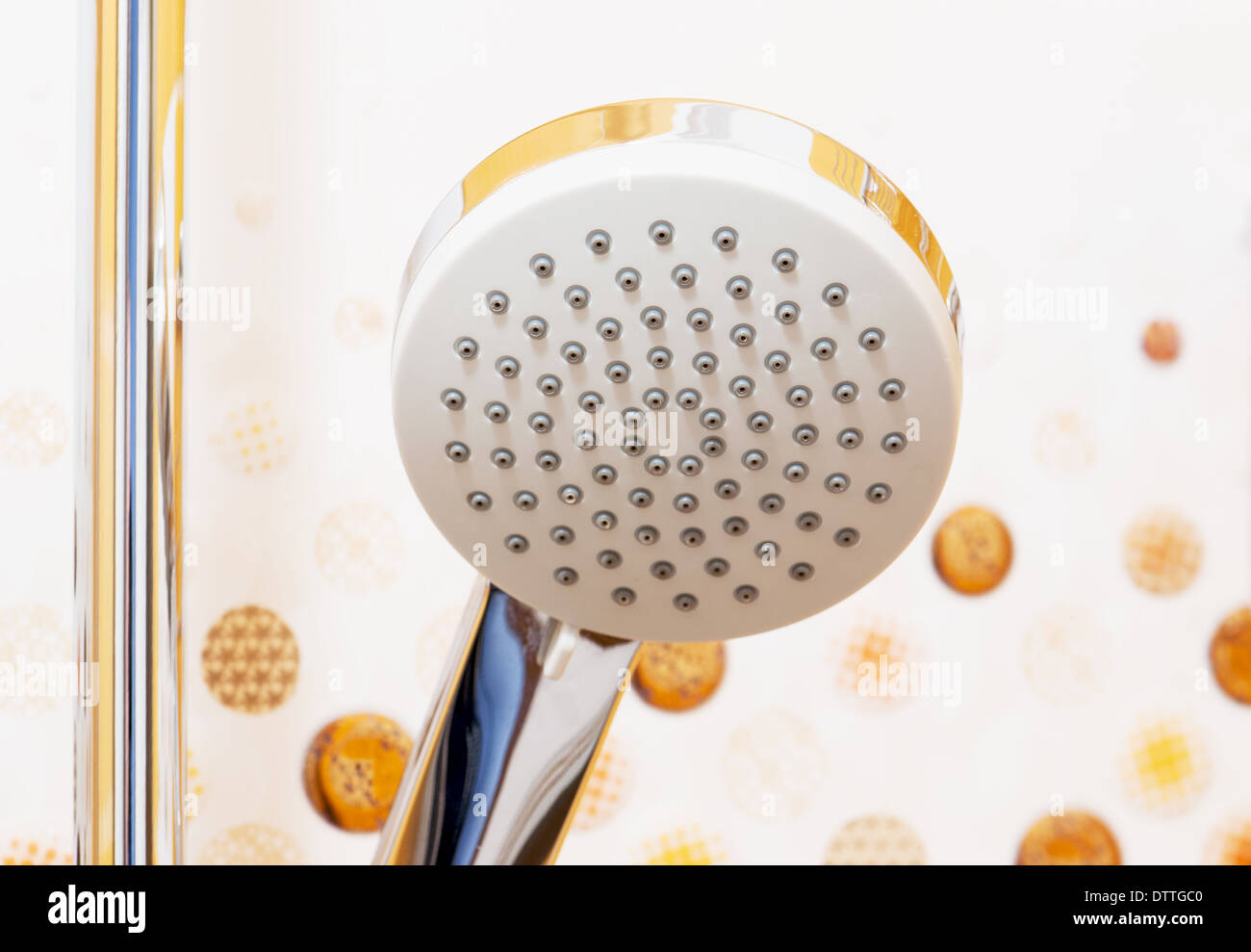 New shiny shower head in the bathroom Stock Photo Alamy
