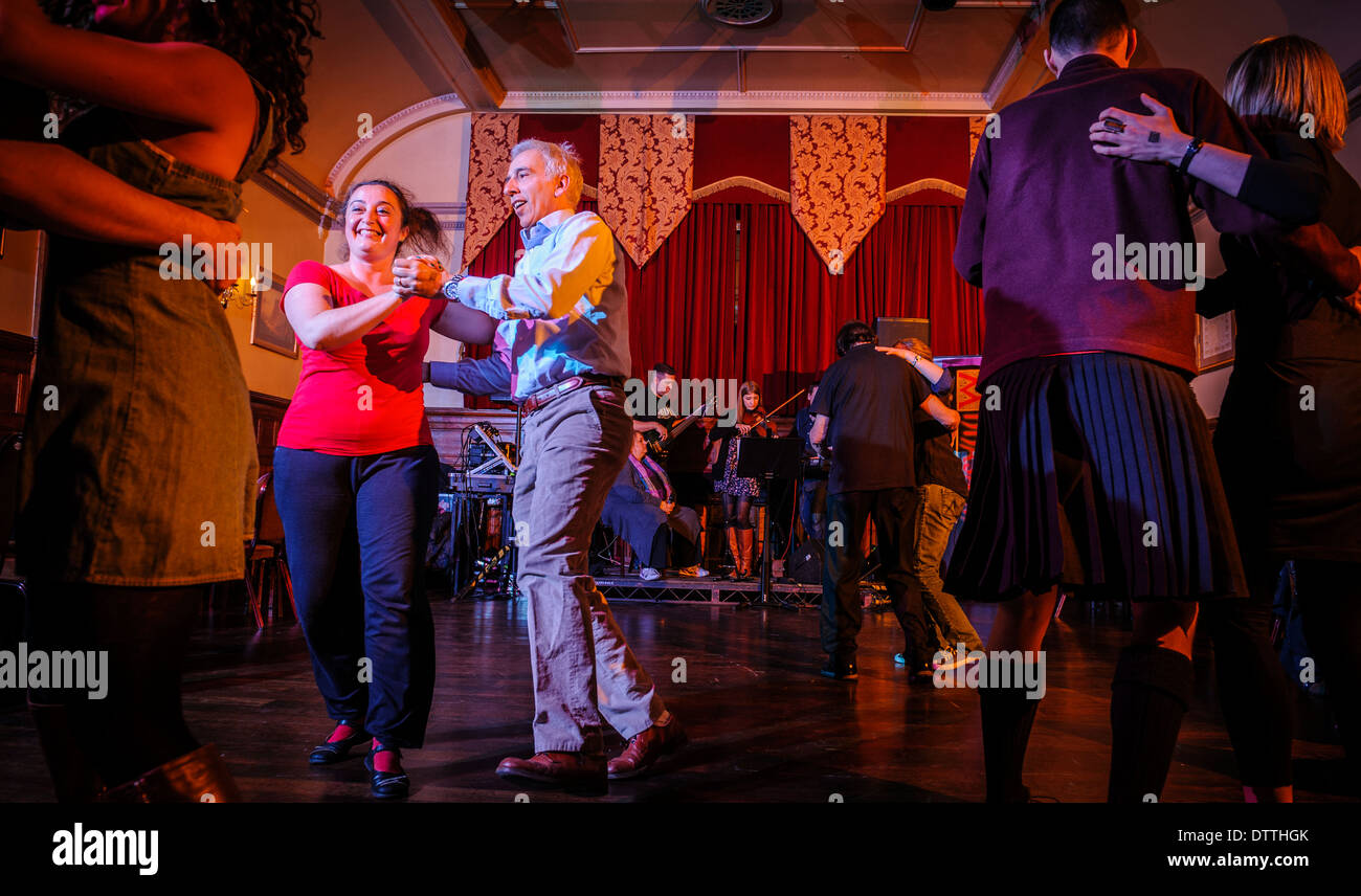 People dancing to Annasach Ceilidh Band at a ceilidh in Edinburgh, Scotland Stock Photo Alamy