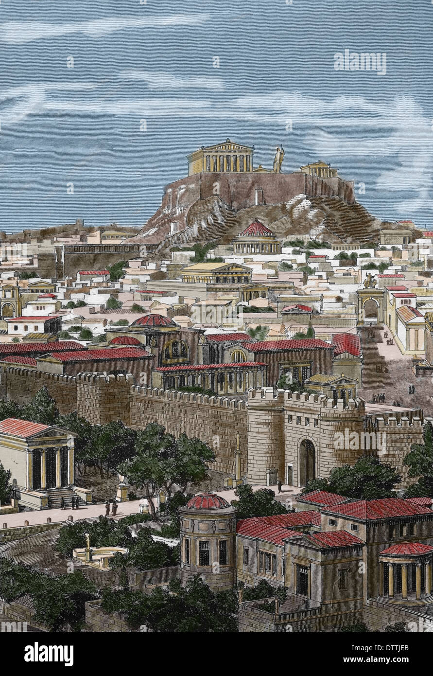 Greece. Athens. 1st century AC. City from East, in the time of