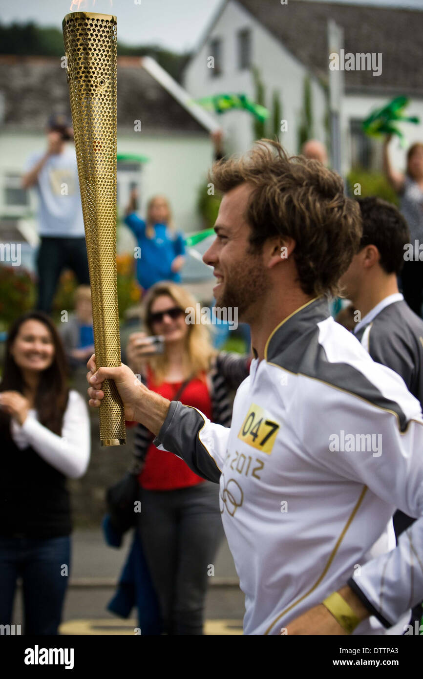 Olympic Torch Relay In North Devon Stock Photo Alamy