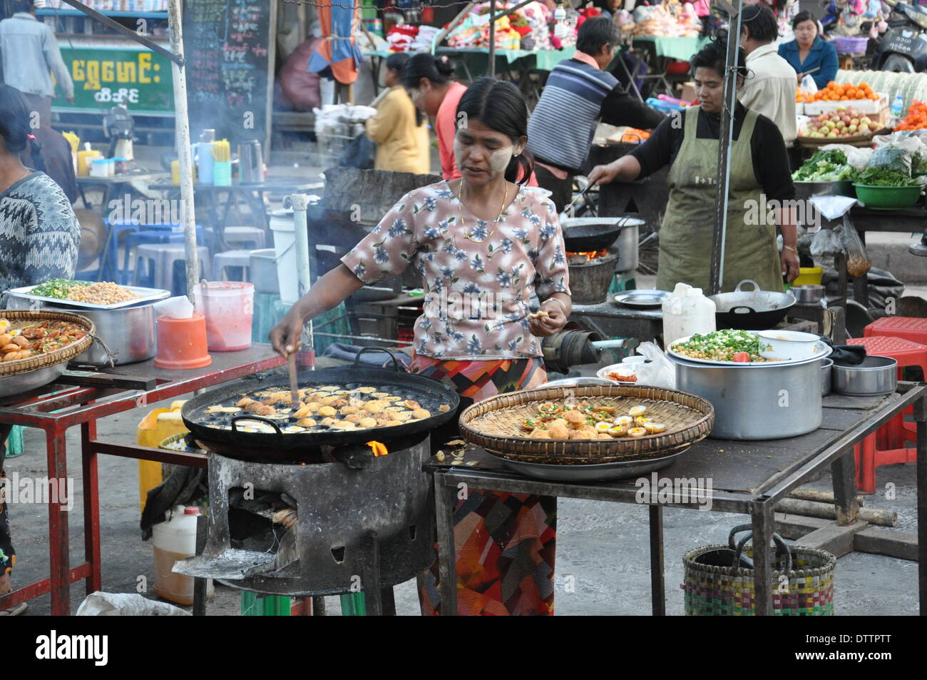 street food in burma Stock Photo