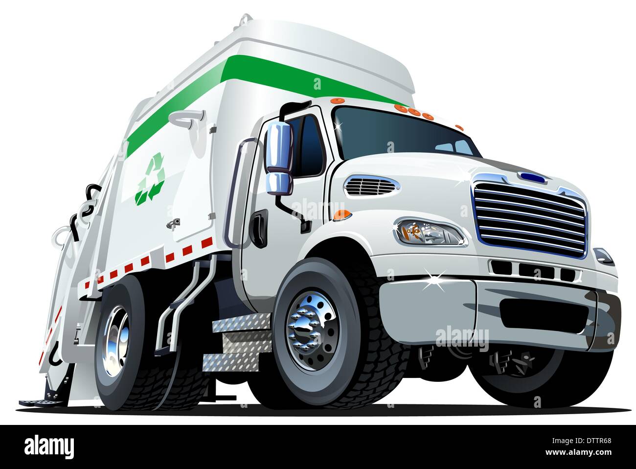 Cartoon Garbage Truck Stock Photo