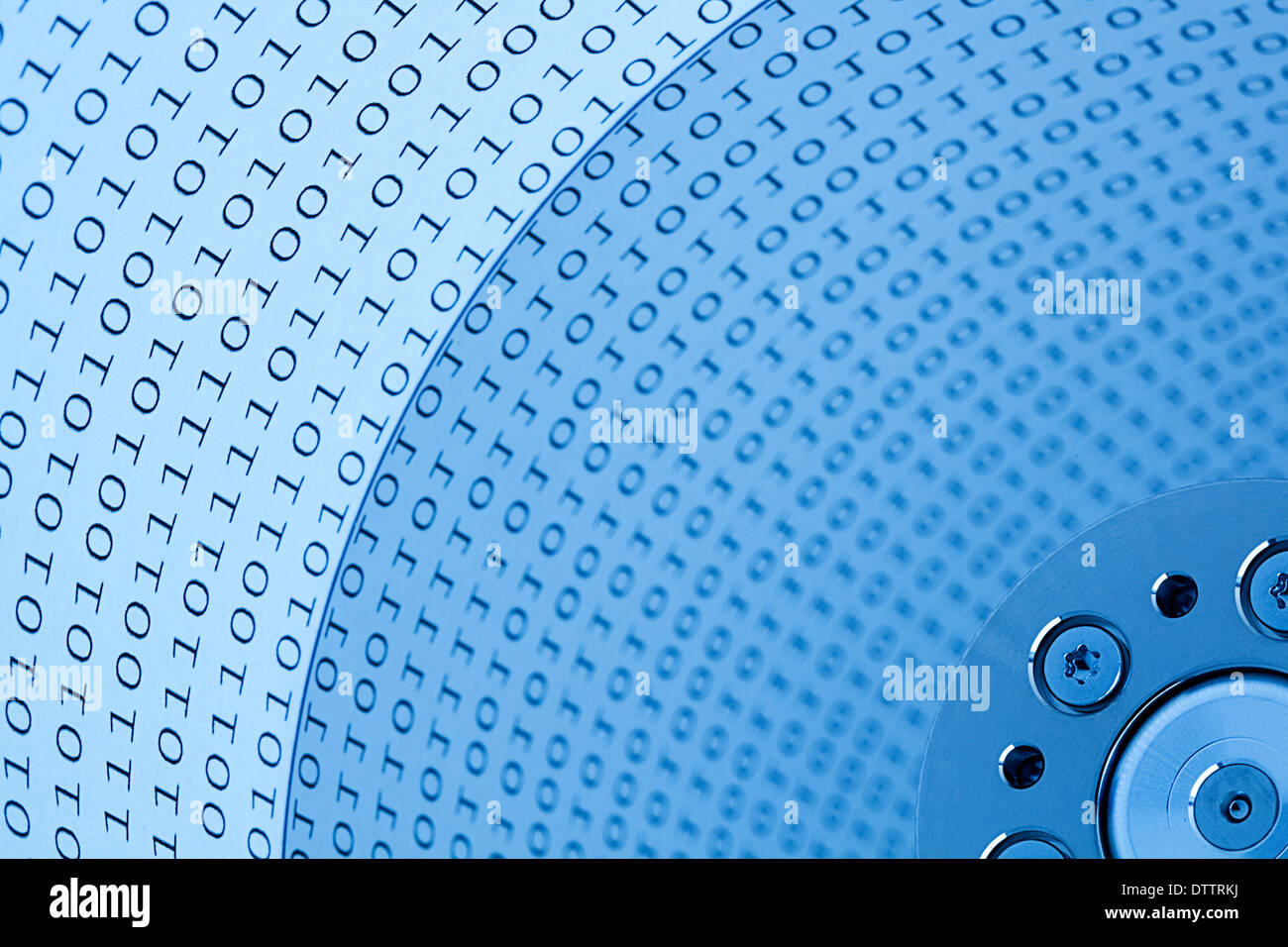 Computer info hard drive HDD data on a platter Stock Photo Alamy