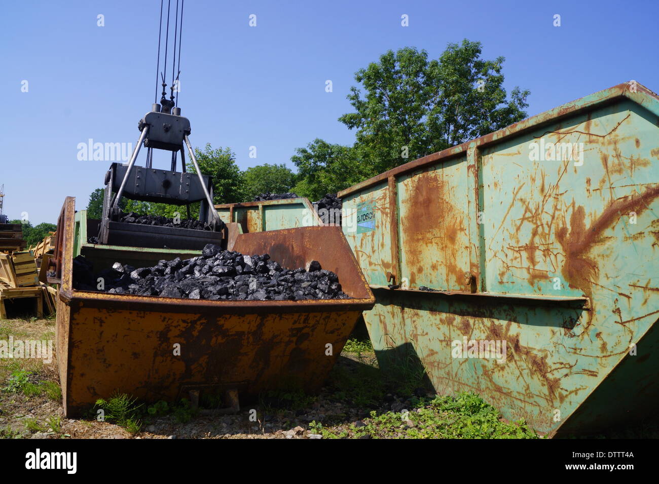 coal crane,fuetzen station Stock Photo