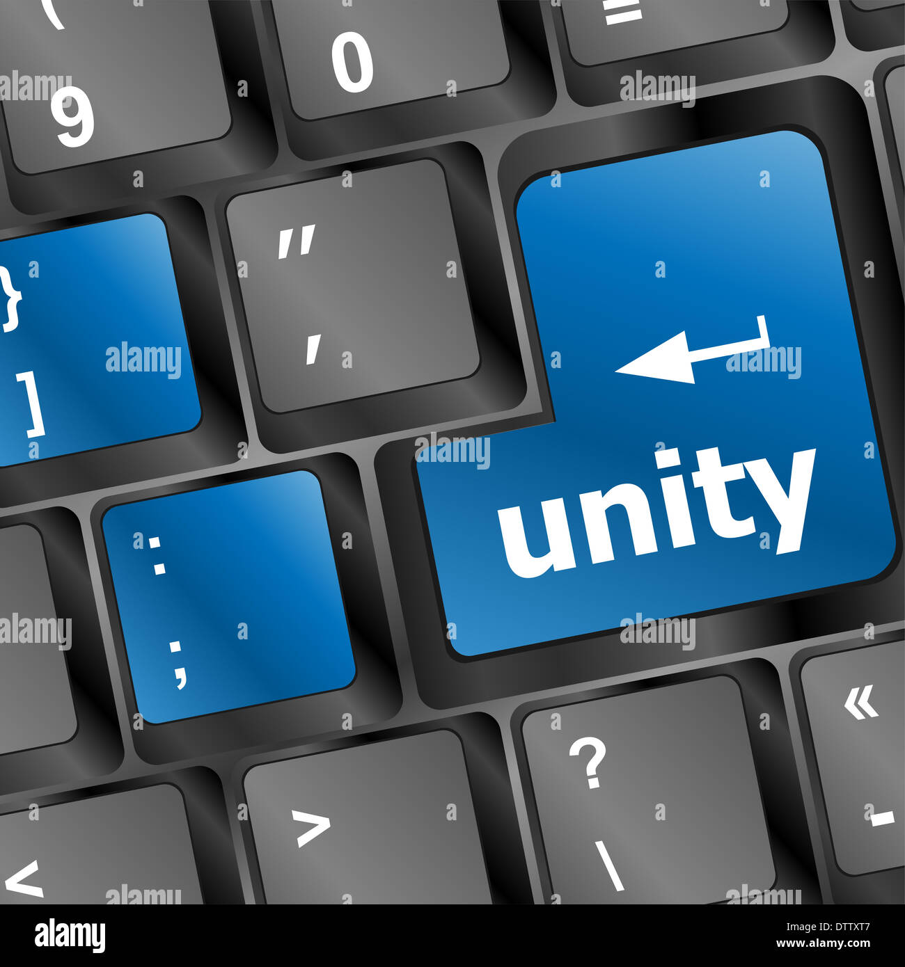 unity word on computer keyboard pc key Stock Photo - Alamy