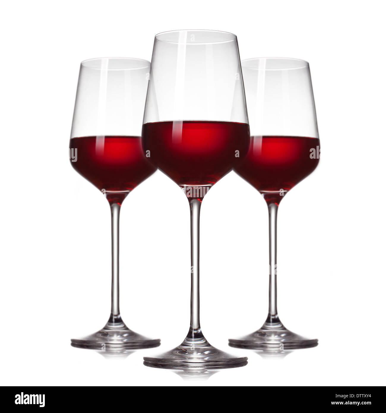 3 glasses of red wine isolated on white Stock Photo Alamy