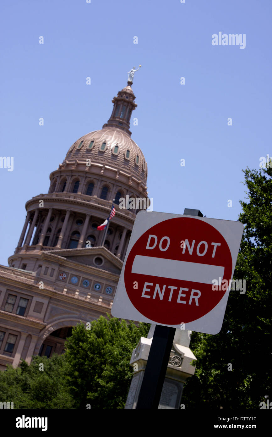 Do not enter State Capitol Austin, Texas Stock Photo