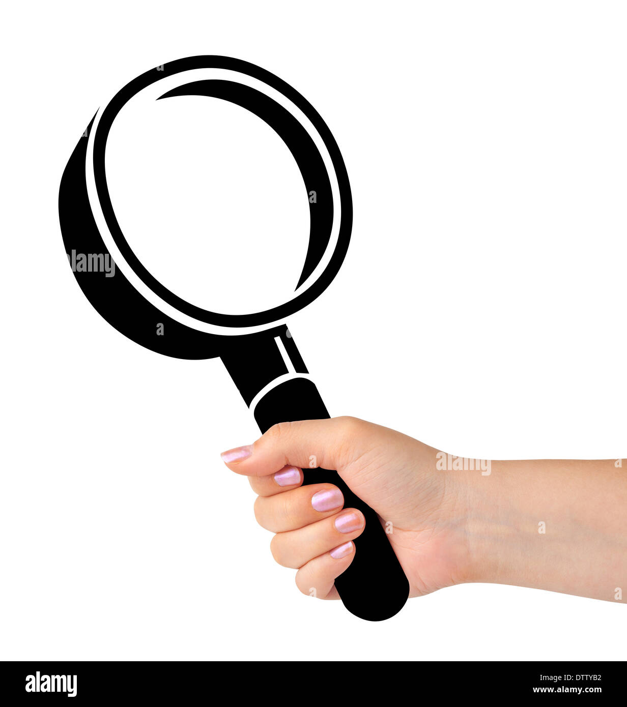 Computer icon magnifier in hand Stock Photo Alamy