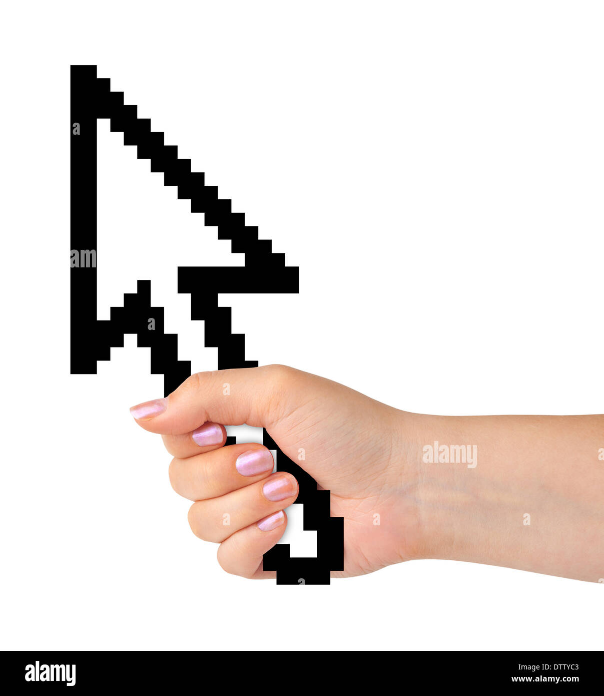 Computer Cursor In Hand Stock Photo Alamy