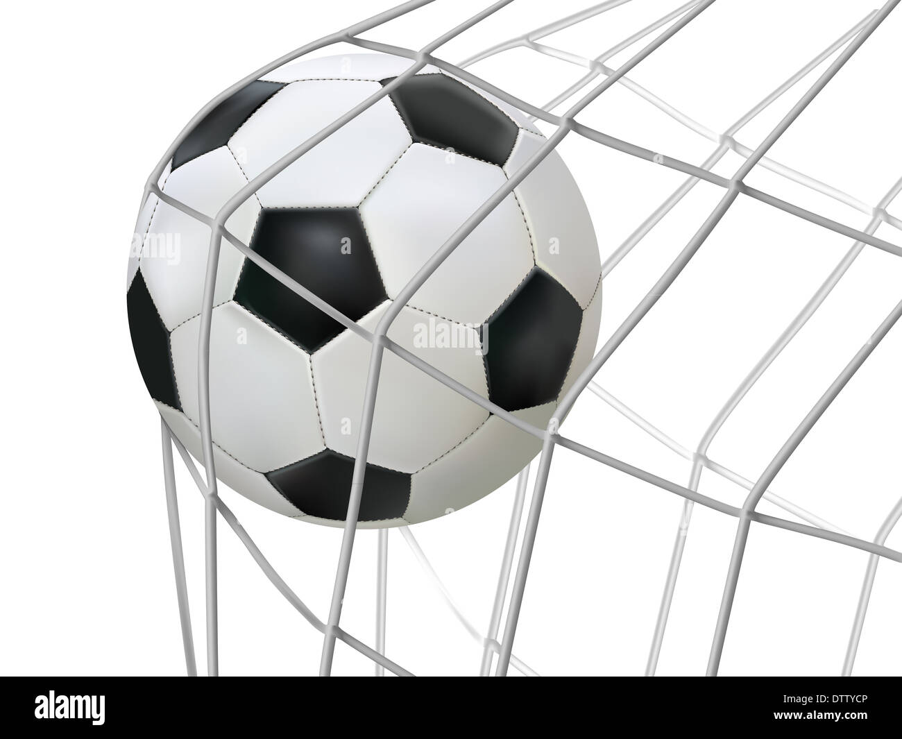 Vector illustration of soccer ball hitting on net Stock Photo Alamy