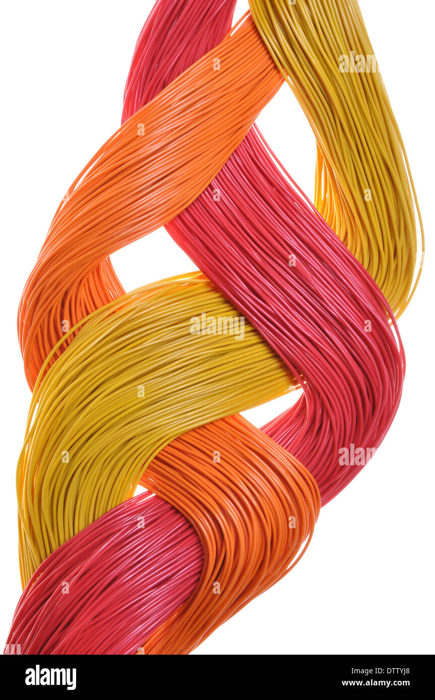 Abstract flow of data in computer networks, cables and wires Stock ...