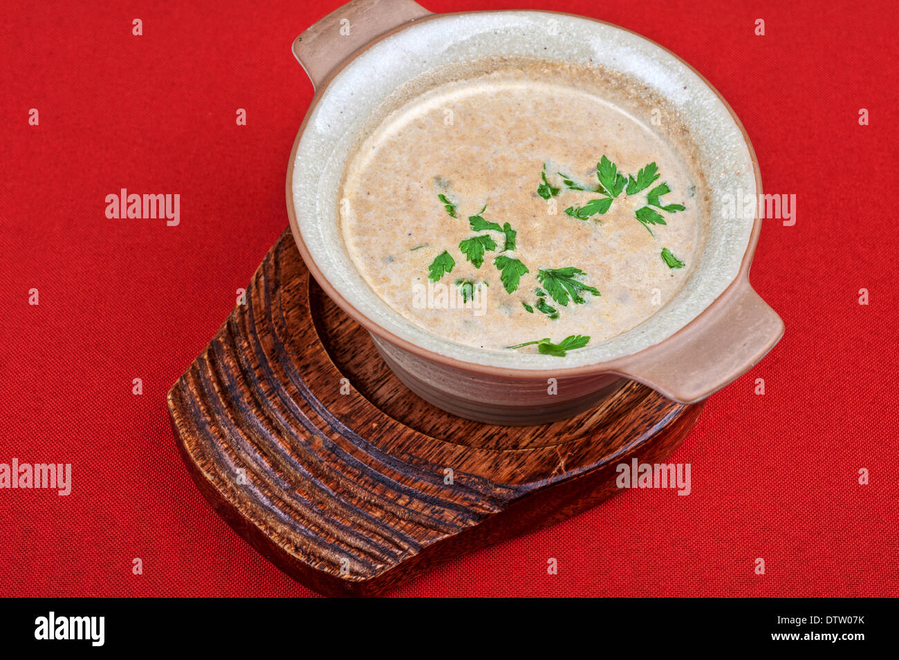 Mushroom cream soup Stock Photo - Alamy