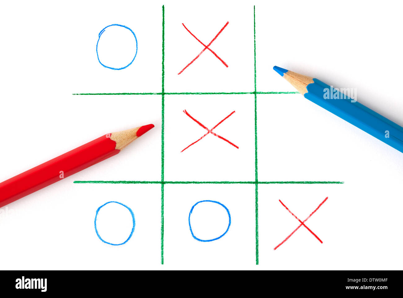 Noughts and crosses game Stock Photo Alamy