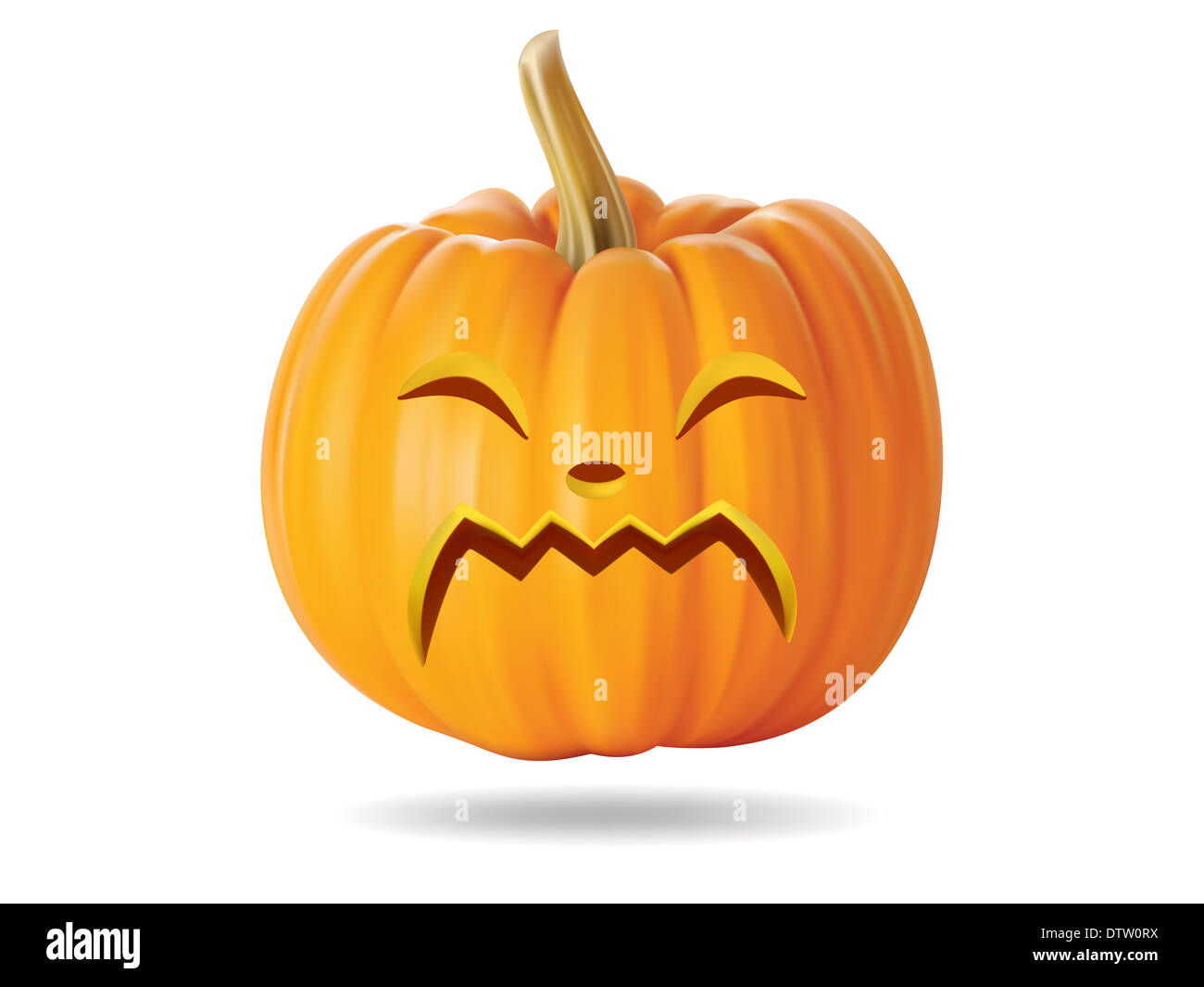 Halloween pumpkin with scary face on white Stock Photo - Alamy
