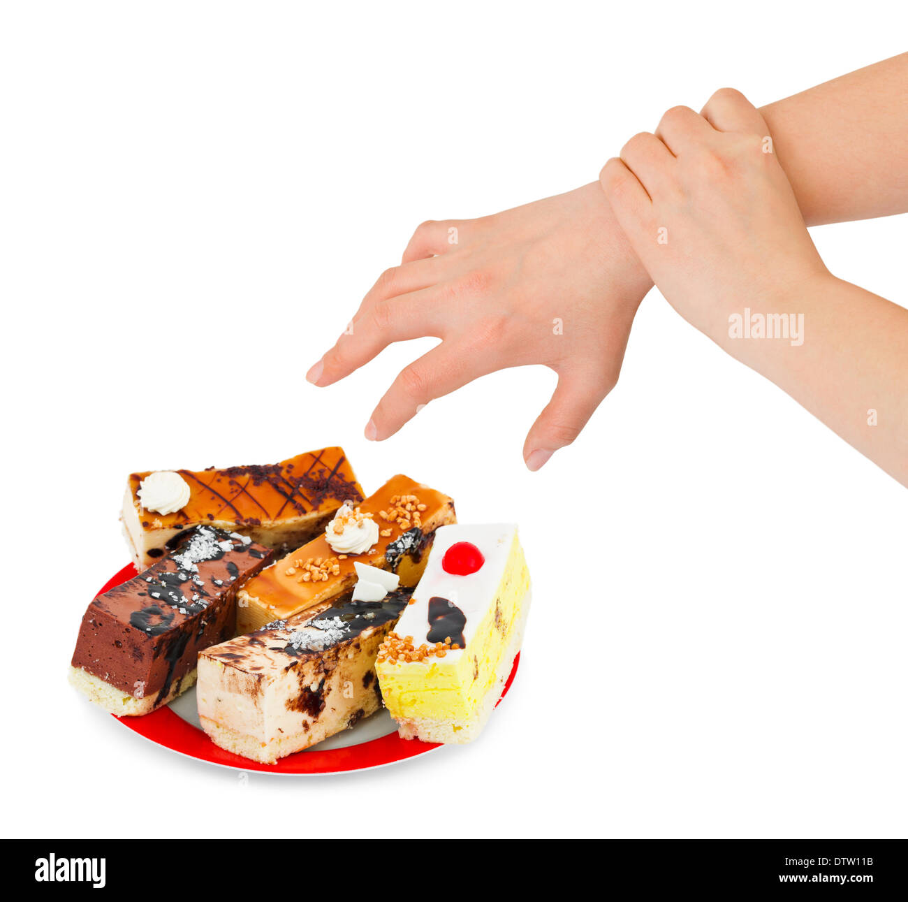 Cakes and hands Stock Photo Alamy