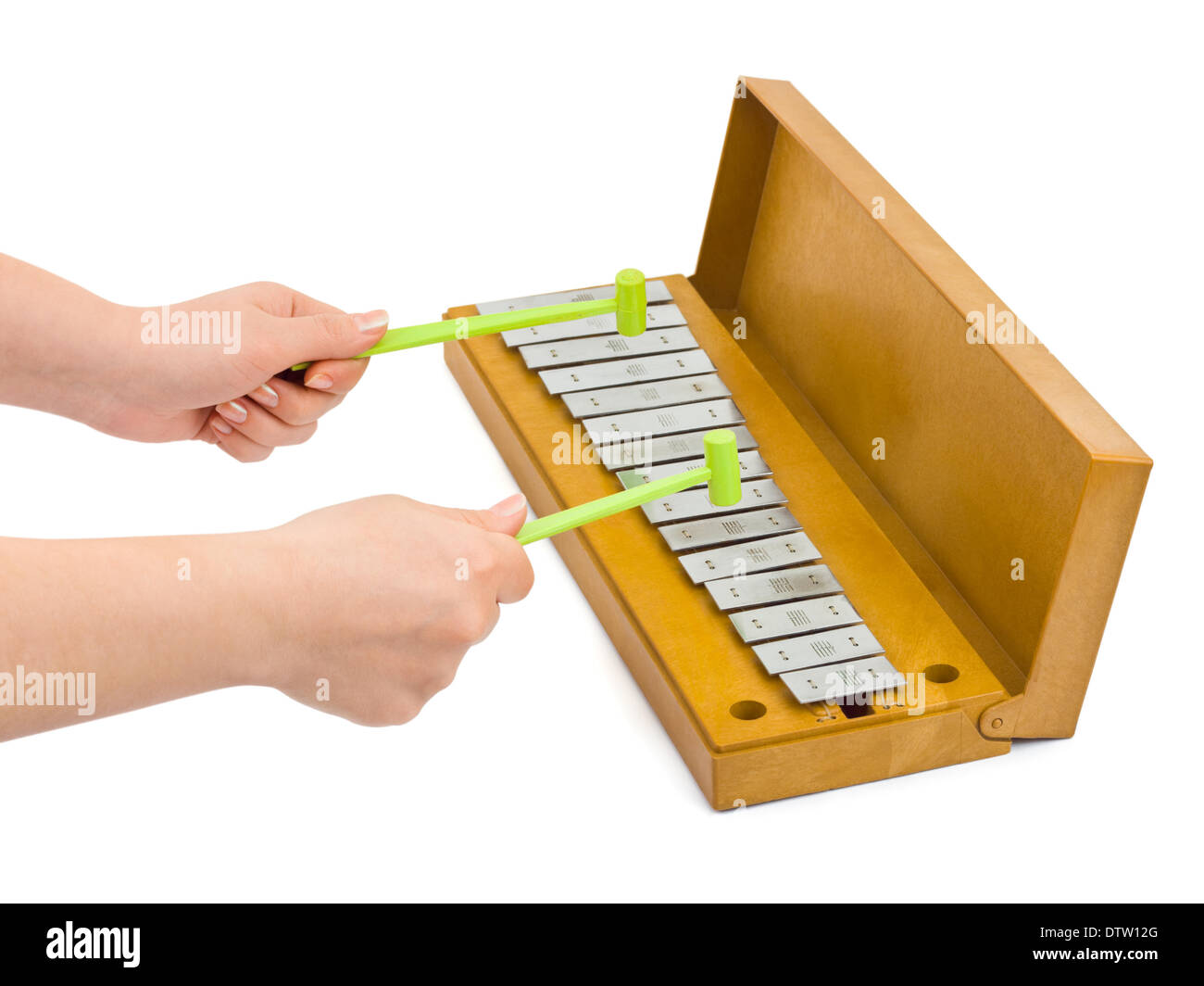 Hands and xylophone Stock Photo