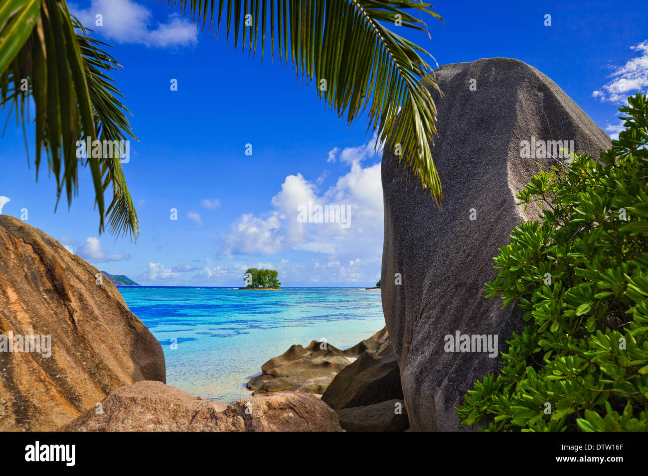 Beach Source d'Argent at Seychelles Stock Photo - Alamy