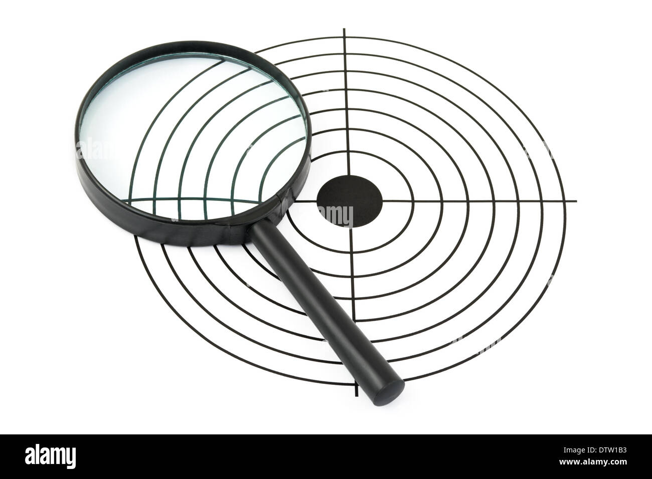 Magnifying glass and target Stock Photo Alamy