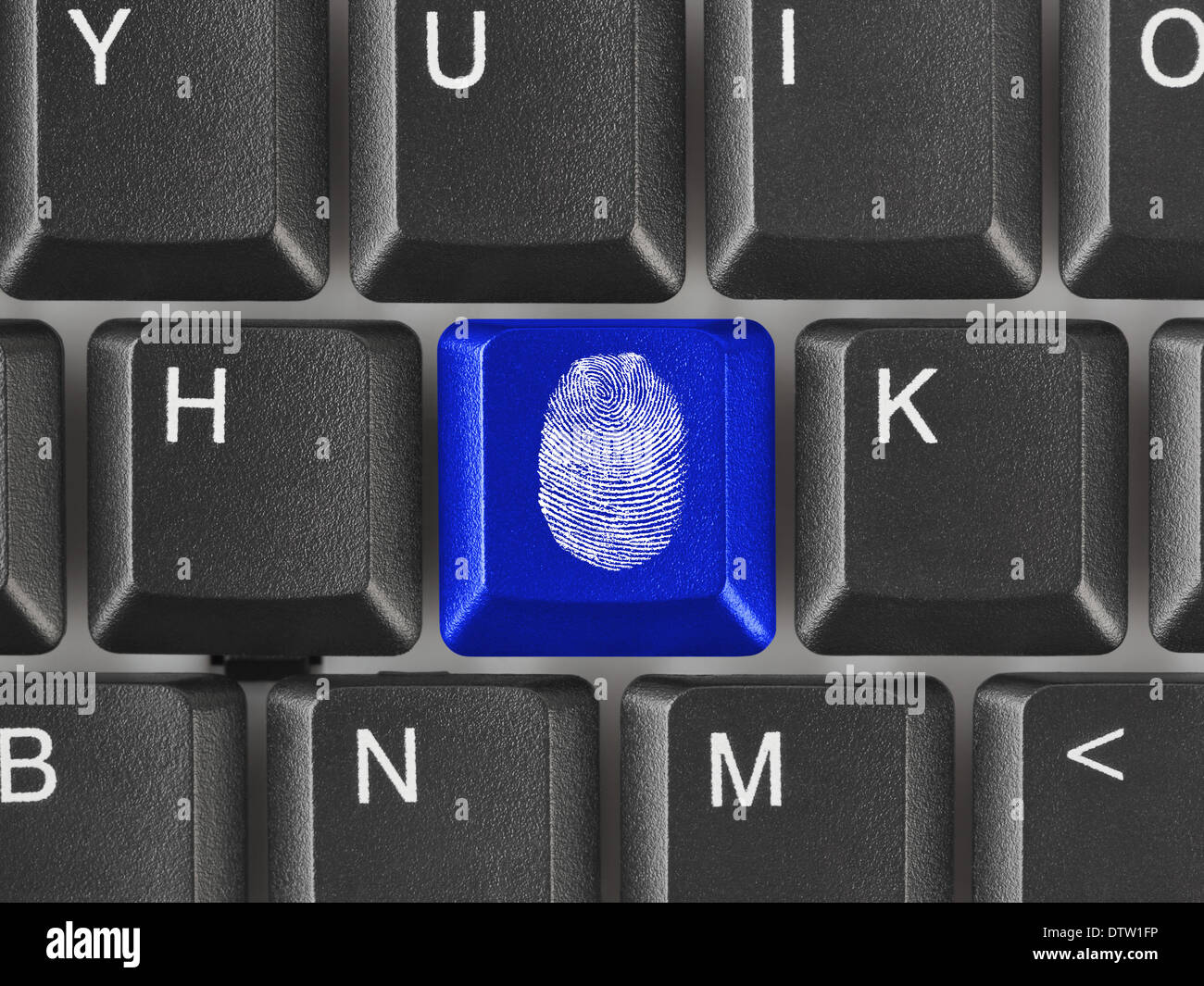Computer keyboard with fingerprint Stock Photo Alamy