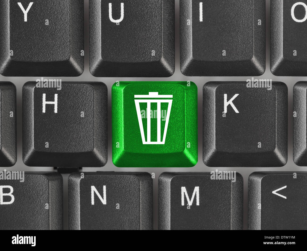 Computer keyboard with garbage key Stock Photo - Alamy