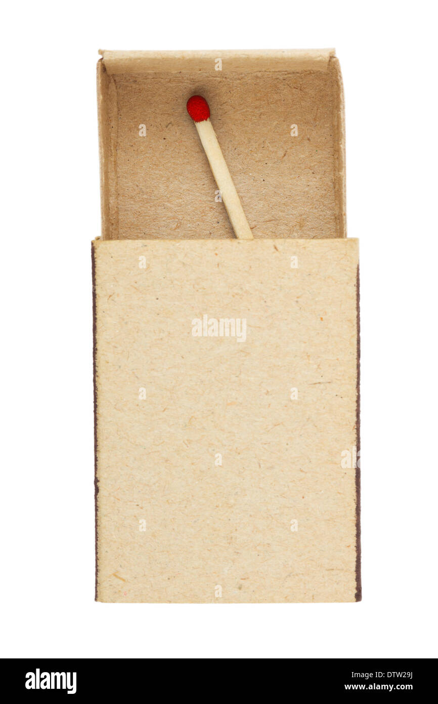 Matchbox and last match Stock Photo