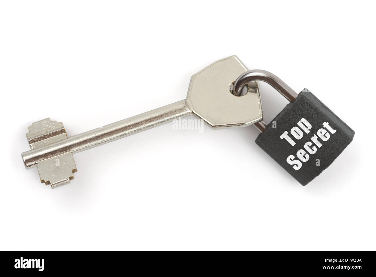 Key and lock Top Secret Stock Photo - Alamy