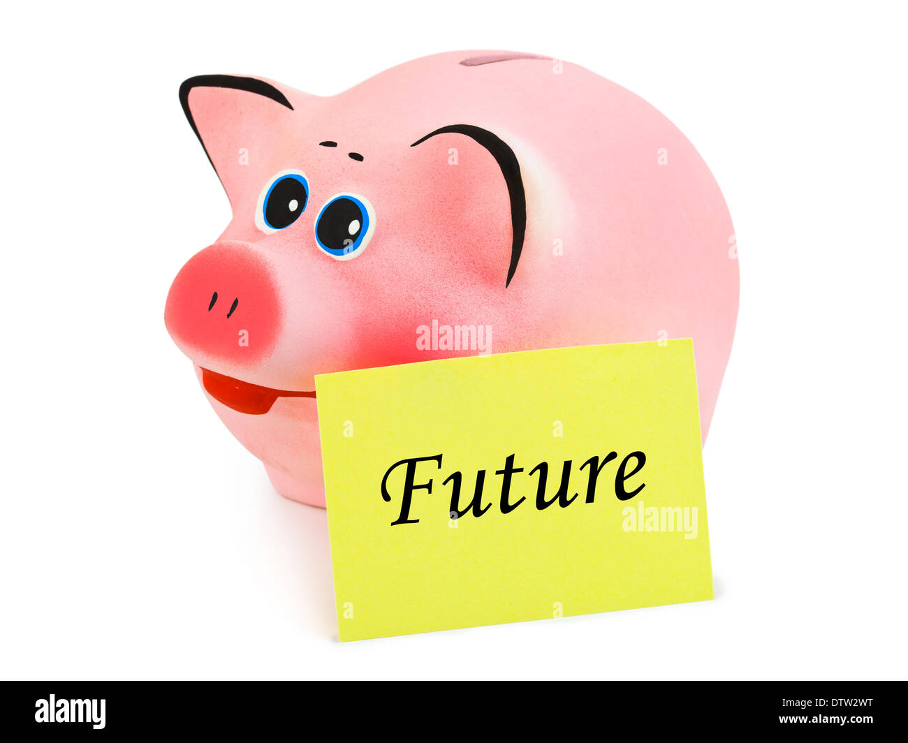 Piggy bank and paper Future Stock Photo